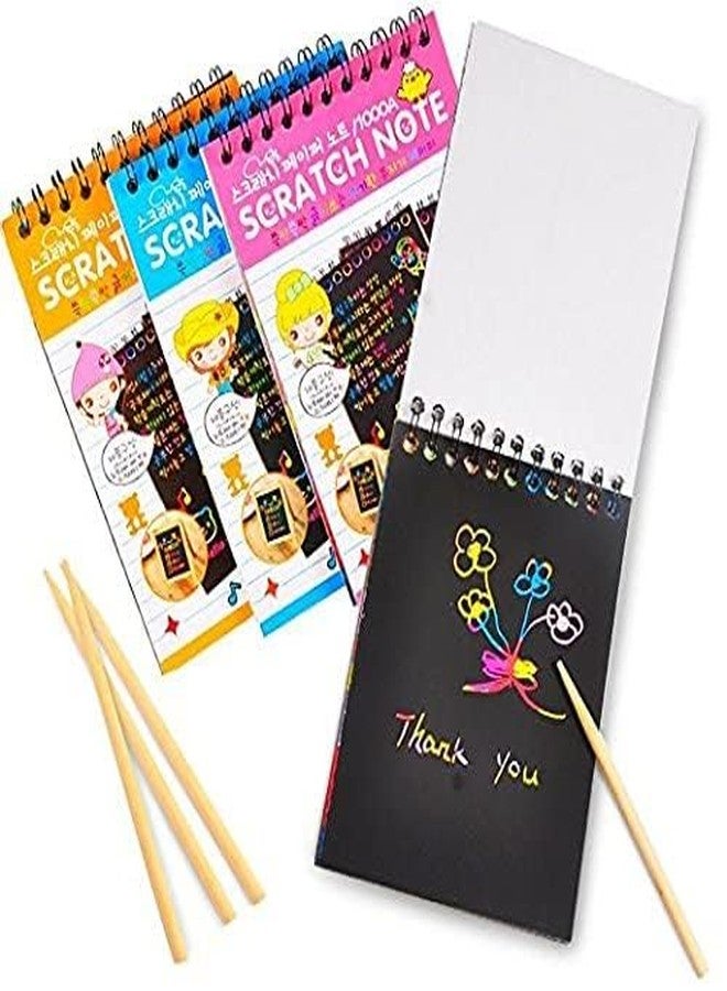 PRIMEFAIR Scratch Art Notebook Kids Rainbow Colorful Scratch Art Kit Drawing Painting Paper Notebook with Drawing Stick Gift (Pack of 3) - Image 5